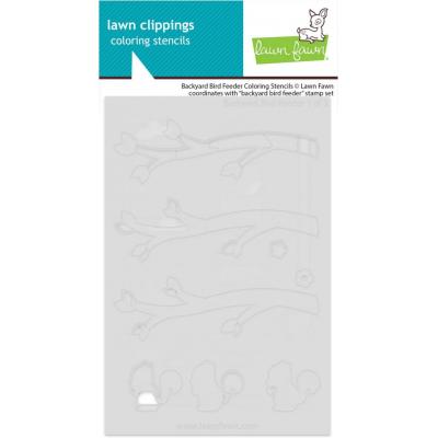 Lawn Fawn Coloring Stencils - Backyard Bird Feeder